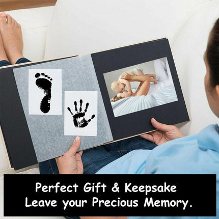 Baby Hand Footprint Photo Frame Kit Pet Safe Inkless Wipe Newborn Print Gift New - Aimall