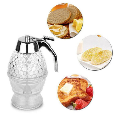 Honey Syrup Dispenser Pot stand Jar Bee Hive Trigger Kitchen Pot Premium - AU - Aimall