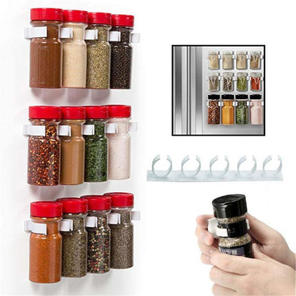 2PCS Kitchen Spice Gripper Strip Jar Rack Organiser Storage Holder Wall - Aimall