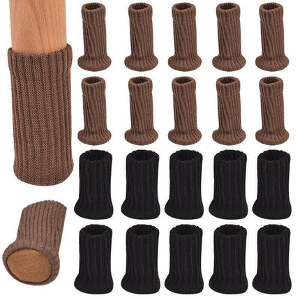 24PCS Knitted Table Chair Leg Socks Sleeve Floor Protector Furniture Feet Covers - Aimall