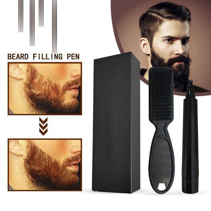 Hair Beard Filler Pen Beard Camouflage Hair Grower Beard Fr Men With Beard Brush - Aimall