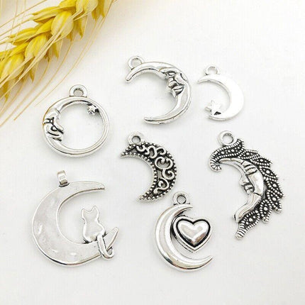 80PCS Mixed Tibetan Silver Charms Pendants Jewelry Making Findings DIY Craft - Aimall