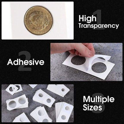100X Staple Coin Holder Display Clear Window Storage Protect Penny Cent - Aimall