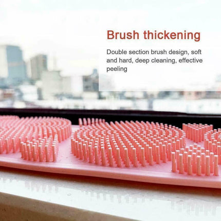 Bath Silicone Exfoliating Back Strap Scrub Shower Body Scrubber Brush Wash Clean - Aimall