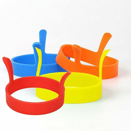 4pcs Silicone Egg Rings Non Stick Kitchen Baking Tools Pancake Handles AU Stock - Aimall