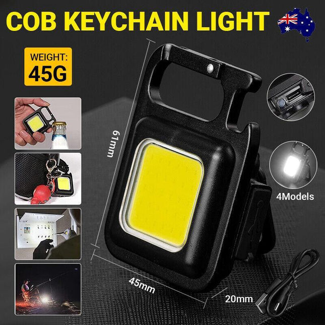 Mini Led Flashlight Portable Work Light Pocket USB Keychains Rechargeable Brigh - Aimall