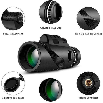 HD Portable Telescope Monocular For Travel Low Light Vision+ Phone Clip +Tripod - Aimall