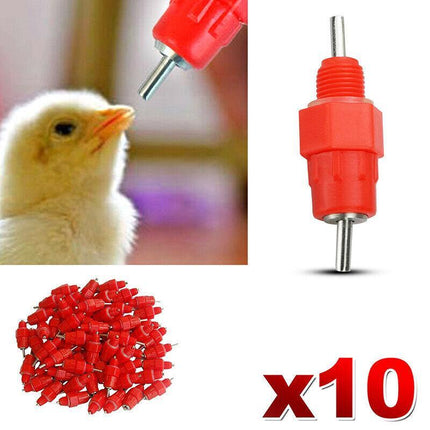 10 Pcs Water Nipple Valves Auto Drinker Waterer Feeder Poultry Chicken Duck Bird - Aimall