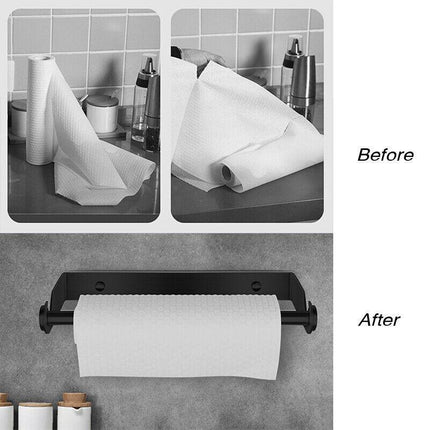 Paper Towel Holder Under Cabinet Wall Mount Stainless Steel Rack Kitchen - Aimall