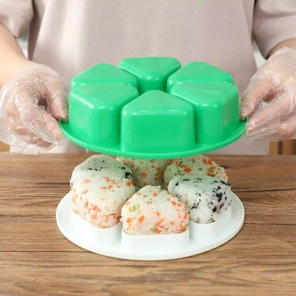 6 Holes Sushi Mold Onigiri Rice Ball Bento Press Maker Mold Kitchen Accessories - Aimall