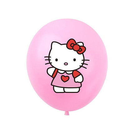 Happy Birthday Cute Hello Kitty Balloon Banner Flag Light Tinsel Curtain Party - Aimall