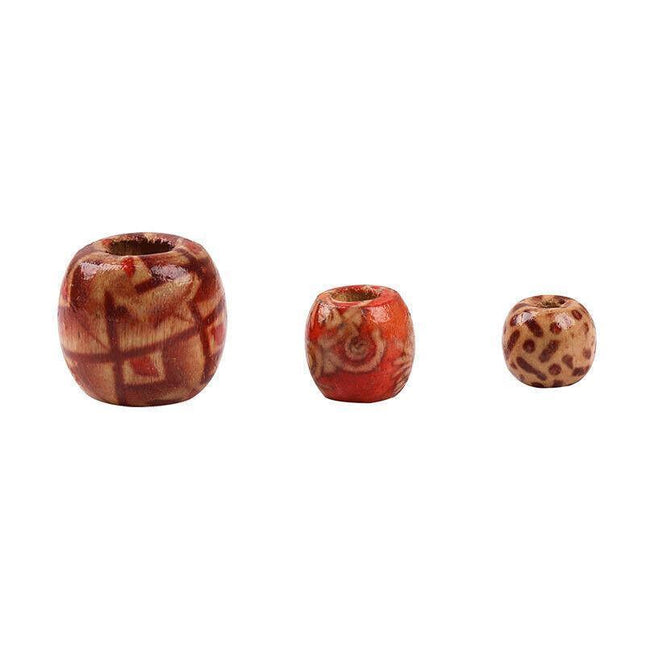 200pcs Mixed Large Hole BOHO Wooden Beads for Macrame European Charms DIY Crafts - Aimall