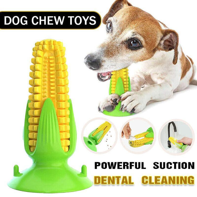Dog Squeaky Chew Toys Teeth Clean Stick Corn Pet Dental Toothbrush Molar Stock - Aimall