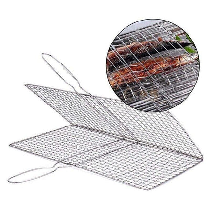 BBQ Fish Grilling Basket Grill Camping Net Meat Vegetable Cooking Kitchen Tool - Aimall