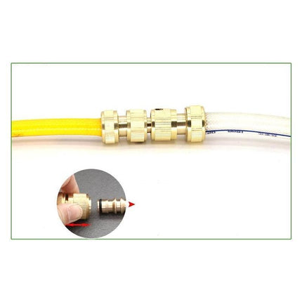 Garden Hose Connector Brass Copper Adapter Joiner 2 Way Fitting Male 48x15x9mm - Aimall