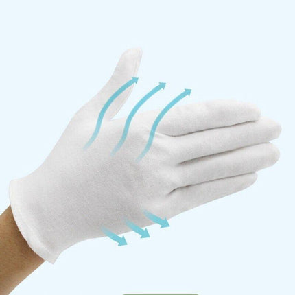 6 Pairs Handling Work Hands Protector Soft Costume Jewellery Cotton White Gloves - Aimall