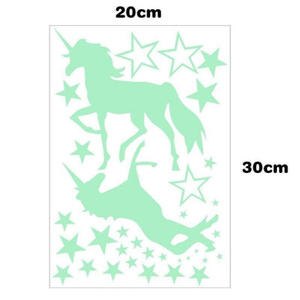Unicorn Glow In The Dark Stars Wall Stickers Kids Bedroom Decals DIY Decor - Aimall