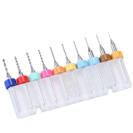 10X 0.1-1.0MM/0.3-1.2MM Carbide Micro Mini Drill Bit Tungsten Steel Rotary Tool - Aimall