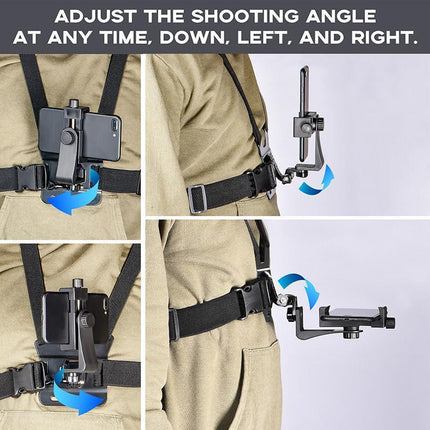 Cell Phone Chest Mount Harness Strap Holder Clip for iPhone Samsung Gopro - Aimall