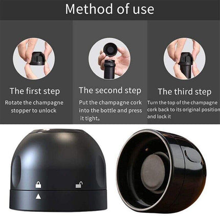 3PCS Vacuum Champagne Wine Bottle Stopper Sealer Cork Silicone Seal Plug Cap DM - Aimall