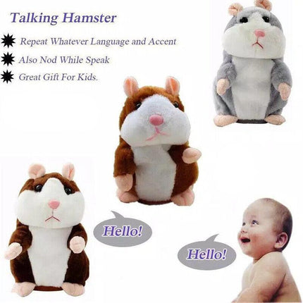 Talking Hamster Chat Mimicry Pet Record hamster Doll Xmas Plush Toy Nod Mouse AU - Aimall