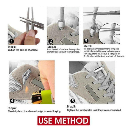 No Tie Locked Elastic Shoelace Shoe Lace Lazy Laces Sneakers Sports Kids Adults - Aimall