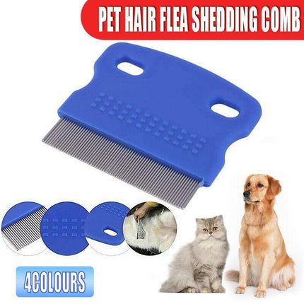1x Pet Hair Flea Shedding Cleaning Brush Grooming Comb Cat Dog Stainless Trimmer - Aimall