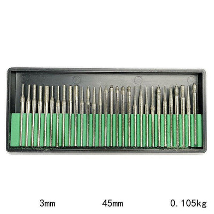 90PCS Diamond Burr Engraving Rotary Tool Drill Bit Kit Burrs DREMEL AU 90 pc 3mm - Aimall