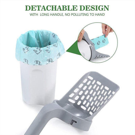 Cat Litter Scoop Integrated Detachable Shovel Holder Poop Pet Sifter Cleaning - Aimall