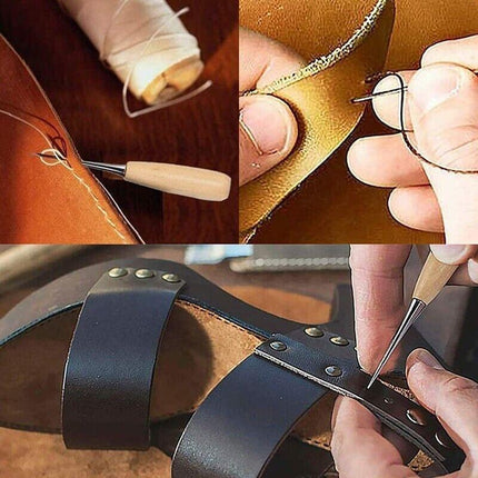 29 Pack Upholstery Repair Kit Leather Craft Tool Kit Leather Hand Sewing Needle - Aimall
