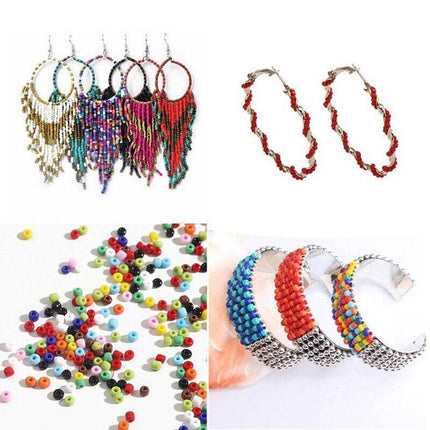 12000PCS 3mm Glass Seed Beads 24 Colors Loose Beads Kit Bracelet Beads AU Stock - Aimall