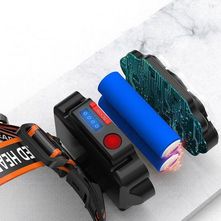 100000LM 8LED T6 Headlamp Headlight Torch Rechargeable Flashlight Work Light AU - Aimall