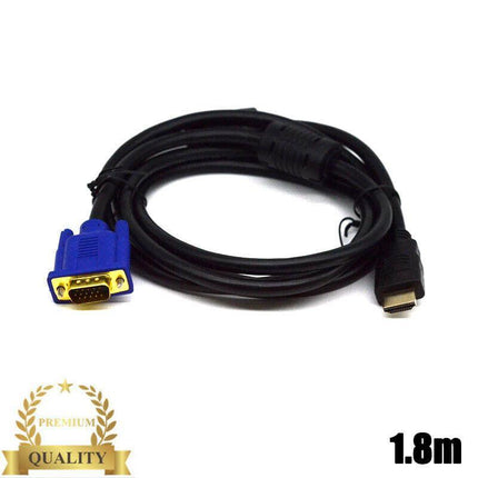 HDMI Male to VGA Male Cable Adapter Monitor Lead HD 15Pin 1080P Converter Laptop - Aimall
