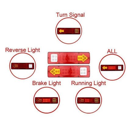 2X LED Tail Lights Stop Reverse Indicator 12V Ute Utv Trailer Caravan Truck Boat - Aimall