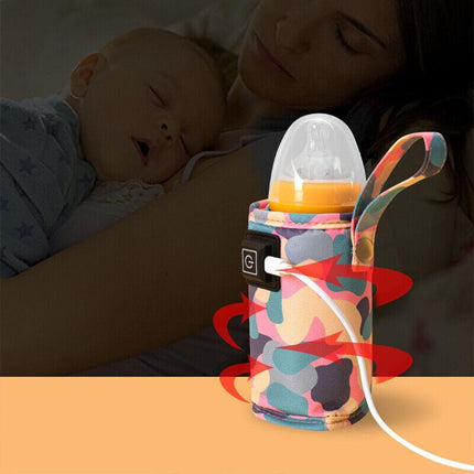 Baby Bottle Milk Warmer Thermostat Travel Heater Bag Pouch Portable Feeding USB - Aimall