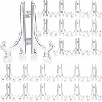 Clear Plate Display Stand Folding Picture Frame Holder Decorative Easel 3 Sizes - Aimall