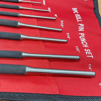 9PCS Roll Pin Punch Set Bolt Catch Gun Building Removing Tool Canvas Pouch AU - Aimall