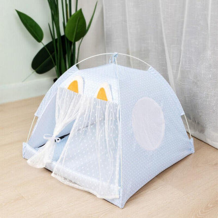 Pet Dog Cat Nest Bed Tent House Puppy Cushion Warm Fluffy Portable Pet Tent Play - Aimall