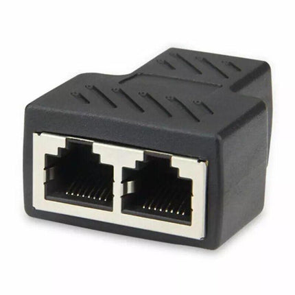 RJ45 LAN Ethernet Splitter Plug Network Double Adapter Coupler Cable Connector - Aimall