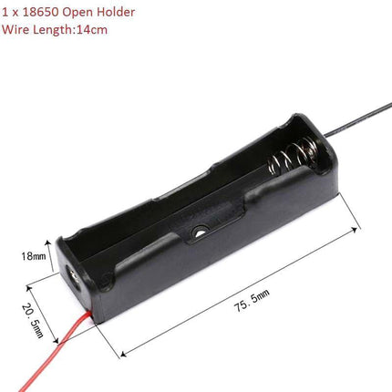 8 PACK 18650 Single Battery HOLDER Case Rechargeable 18650 Wire Lead LITHIUM - Aimall