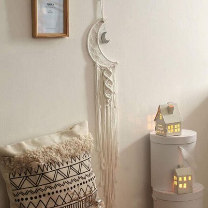 Wall Hanging New Tapestry Macrame Moon Dream Catcher Handmade Bedroom Home Decor - Aimall