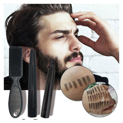 Hair Beard Filler Pen Beard Camouflage Hair Grower Beard Fr Men With Beard Brush - Aimall