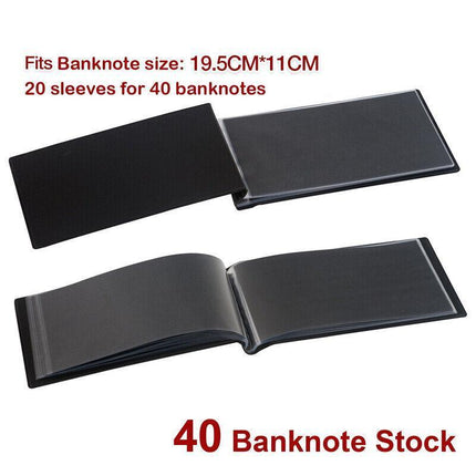 Banknote Album Stock Collection Storage Currency Holder Pocket Coin Paper Money - Aimall