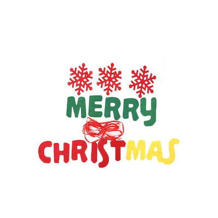 Merry Christmas Banner Felt Christmas Santa Flags Banner Hanging Xmas Decoration - Aimall