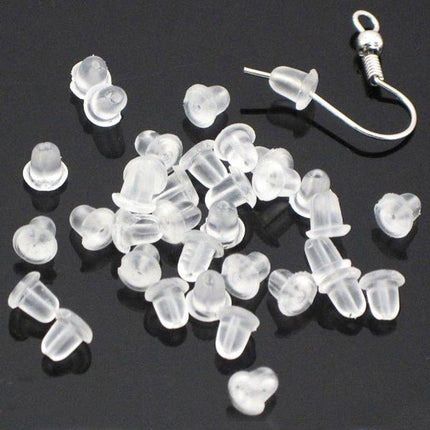 Pack of 100 x Rubber Earring Back Backs Backing Backings Stops 5mm Findings - Aimall