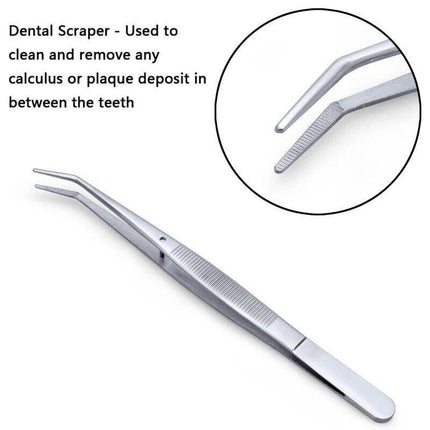 7PCS Dental Hygiene Tools Teeth Cleaning Kits Mirror Scraper Pick Scaler Tweezer - Aimall