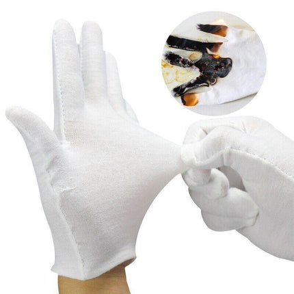 6 Pairs Handling Work Hands Protector Soft Costume Jewellery Cotton White Gloves - Aimall