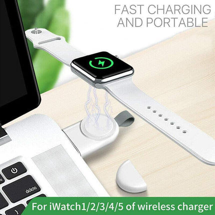For Apple Watch Series 6/5/4/3/2/1 Portable USB Wireless Charger Keychain DF AU - Aimall