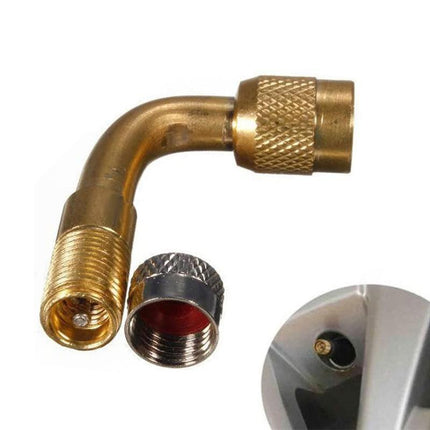 Valve Extension Tyre Stem Adapter Core Cap 90° Angle Car Bike Truck Brass 2 PCS - Aimall