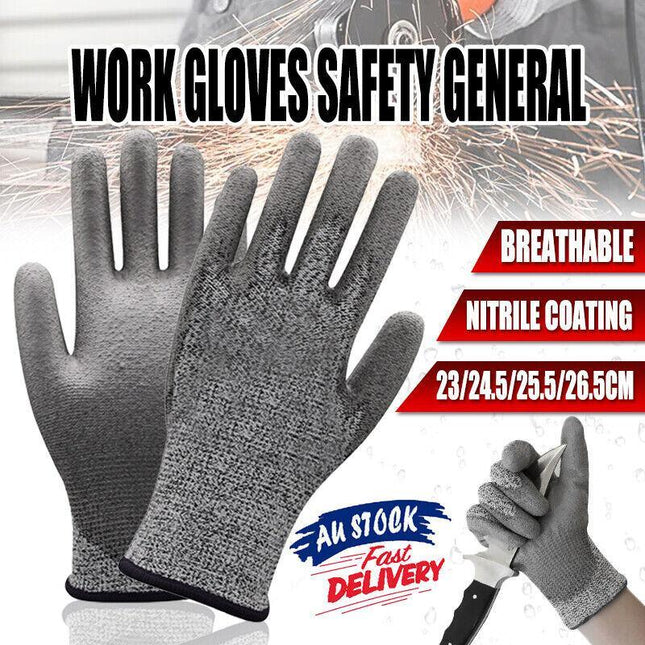 1Pair Work Gloves Safety General Purpose Sandy Nitrile Foam Hand Protection AU - Aimall